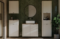 Bathroom Cabinet CORDOBA 2D1S CASHMERE OAK CASTELLO Wall-Mounted Column Drawer