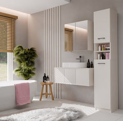 4-Szafka Łazienkowa Słupek 32 cm MARBELA 1.0 Regał Słupek 2 Drzwi KASZMIR BEŻ-4