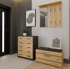 2-Szafka na obuwie ALEX ANTRACYT ARTISAN Do Przedpokoju-2