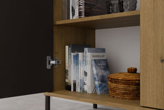 KAMARO 2DD SLIM/SMOOTH ARTISAN OAK Display Cabinet Ribbed Front + Classic