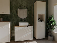 Bathroom Cabinet CORDOBA 2D1S CASHMERE OAK CASTELLO Wall-Mounted Column Drawer