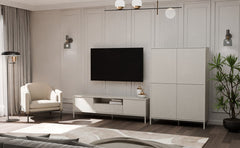 2-Witryna KAMARO 4DK SLIM/GŁADKI KASZMIR 4 Drzwi Lamele Front Ryflowany + Klasyczny-2