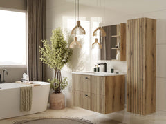 4-SZAFKA POD UMYWALKĘ TIGO 80 2S DĄB EVOKE RYFLOWANY FRONT + UMYWALKA-4