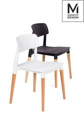 MODESTO ECCO chair white - polypropylene, beech base