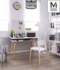 MODESTO ECCO chair white - polypropylene, beech base