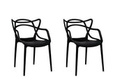 MODESTO set of 2 HILO chairs, black - polypropylene