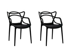 MODESTO set of 2 HILO chairs, black - polypropylene