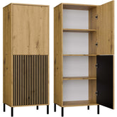 1-Witryna KAMARO 2DK SLIM/GŁADKI DĄB ARTISAN Lamele Front Ryflowany + Klasyczny-1