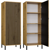 1-Witryna KAMARO 1DD SLIM DĄB ARTISAN Lamele Front Ryflowany-1