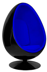 Fotel OVALIA BLACK niebieski - włókno szklane, metal