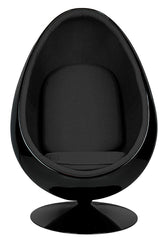 Fotel OVALIA BLACK czarny - włókno szklane, metal