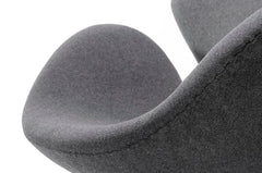 Fotel SWAN WOOL PREMIUM szary - wełna, podstawa stal