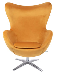Fotel EGG SZEROKI VELVET musztardowy