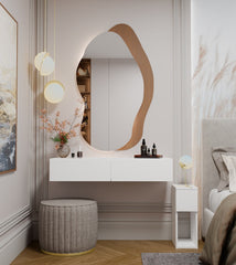 4-Toaletka Kosmetyczna Wisząca MIKA 110 cm 2 Szuflady Do Sypialni BIAŁA-4