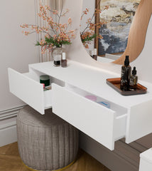 3-Toaletka Kosmetyczna Wisząca MIKA 110 cm 2 Szuflady Do Sypialni BIAŁA-3