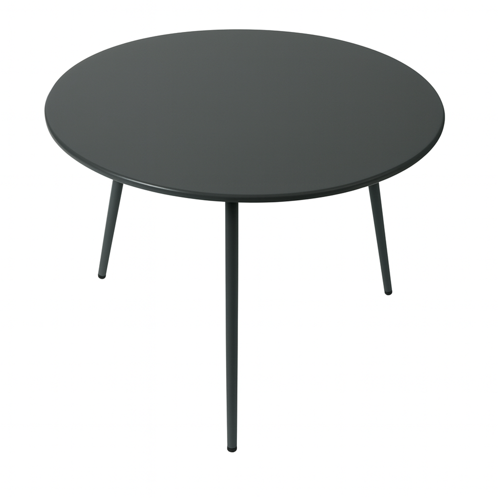 1-Stolik Kawowy Ogrodowy VIBE 60 Cm Stalowy 3 Nogi Szary-1