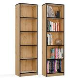 BOOKCASE R50 Cabinet for Books ARTISAN OAK BLACK EDGES 5 Shelves for Office