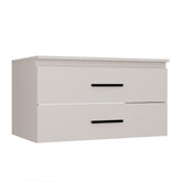 Bathroom Sink Cabinet NEL 80 Wall-Mounted 2 Drawers CASHMERE BEIGE