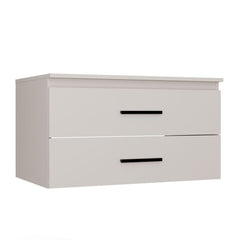 Bathroom Sink Cabinet NEL 80 Wall-Mounted 2 Drawers CASHMERE BEIGE