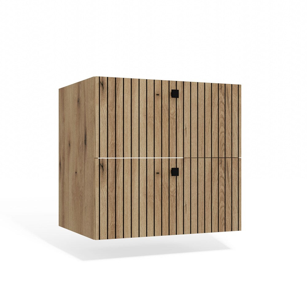 1-SZAFKA POD UMYWALKĘ TIGO 60 2S DĄB EVOKE 2 SZUFLADY RYFLOWANY FRONT WISZĄCA-1