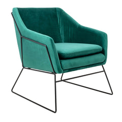 Fotel EMMA VELVET ciemny zielony - welur, metal