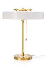 Candeeiro de secretária ARTE branco e dourado - alumínio, vidro