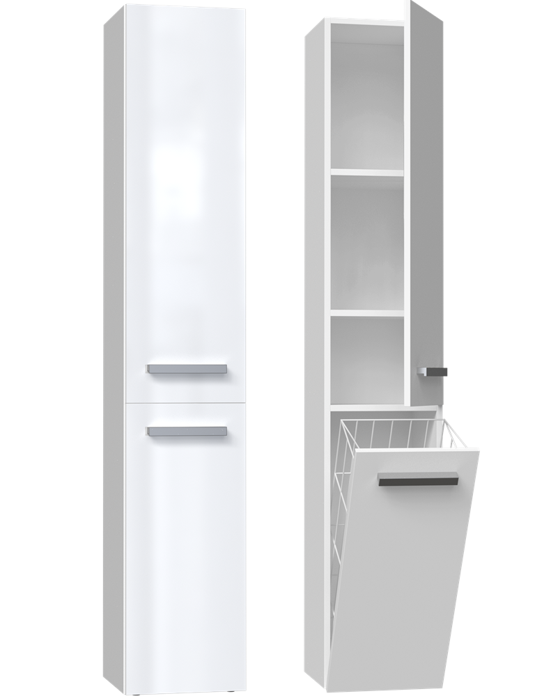 1-Słupek łazienkowy Nel IV BIAŁY POŁYSK-1