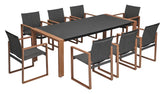 1-Zestaw Mebli Ogrodowych Jadalnianych DUISBURG dla 8 Osób Stół i 8 Foteli ANTRACYT / BRĄZOWY-1