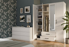 4-Szafa ROMANA 160 Z Lustrem BIAŁA-4