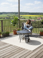 3-Stolik Kawowy Ogrodowy VIBE 60 Cm Stalowy 3 Nogi Szary-3