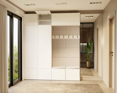 HAGA IV Wardrobe 2Sz2W WHITE 2x Wardrobe + 2x Coat Rack for Hallway