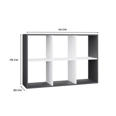 4-Regał Malax 2X3 ANTRACYT BIAŁY-4
