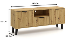 3-SZAFKA RTV Scandi 2D1S SLIM DĄB ARTISAN-3