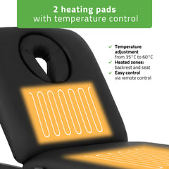 -1-Camilla ERGO 2 electric heated beauty bed for massage and SPA treatments Satin Comfort k715 black-1