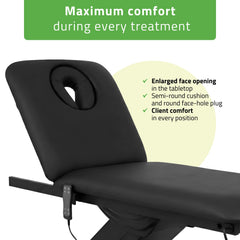 -3-Camilla ERGO 2 electric heated beauty bed for massage and SPA treatments Satin Comfort k715 black-3