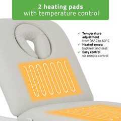 -2-Camilla ERGO 2 electric heated beauty bed for massage and SPA treatments Satin Comfort k722 grey-2