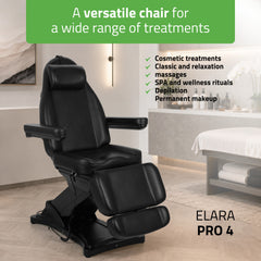 -1-Cosmetic treatment chair, electric Elara PRO 4, black-1