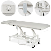 --Fortis 2 ERGO treatment table, electric height adjustment with hand remote control, ERGO cushion, k729 light gray-