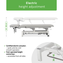 -1-Fortis 4 ERGO treatment table, electric height adjustment with foot control bar, ERGO cushion, k729 light gray-1