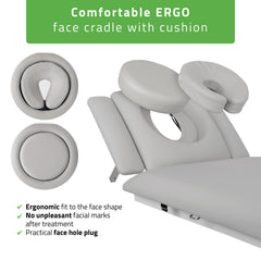 -2-Fortis 4 ERGO treatment table, electric height adjustment with foot control bar, ERGO cushion, k729 light gray-2