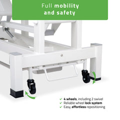 -3-Fortis 4 ERGO treatment table, electric height adjustment with foot control bar, ERGO cushion, k729 light gray-3