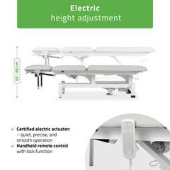 -2-Fortis 5 ERGO treatment table, electric height adjustment with hand remote control, ERGO cushion, k729 light gray-2