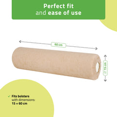 -1-Frotte cover for bolster, 15 × 60 cm creamy latte-1