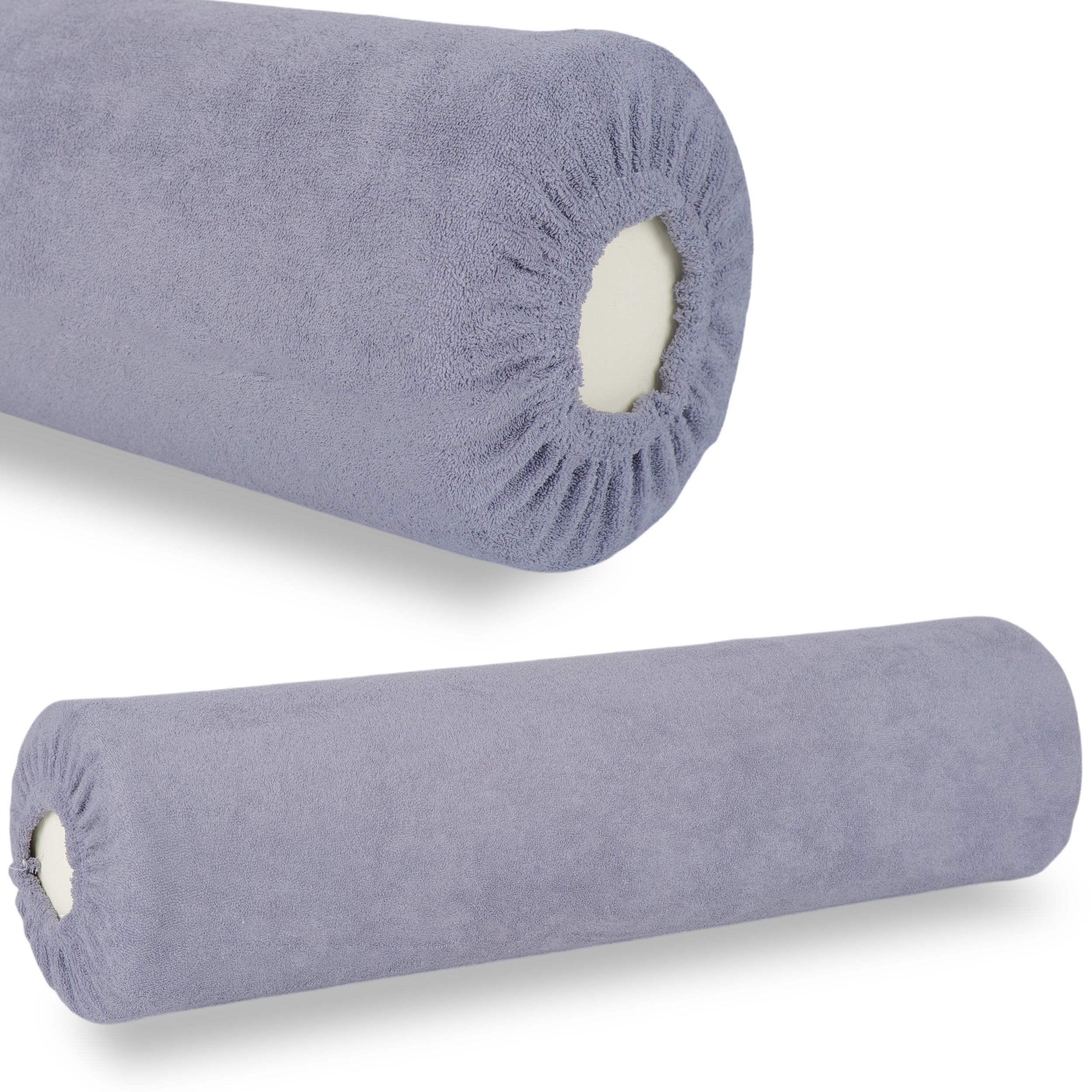 --Frotte cover for bolster, 15 × 60 cm gray-