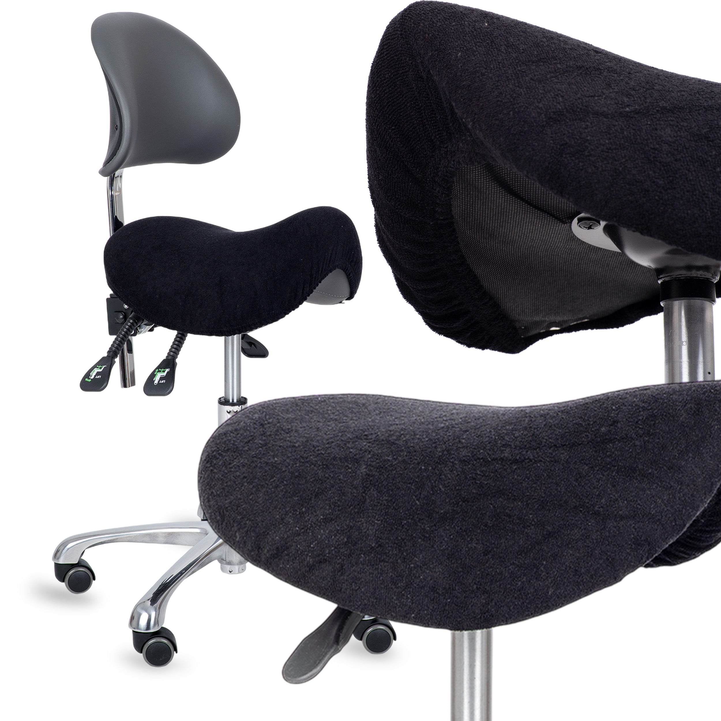 --Frotte cover with elastic for stool, black-