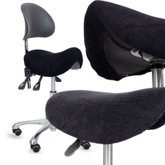 --Frotte cover with elastic for stool, black-