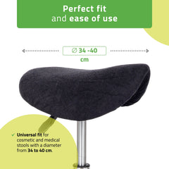 -1-Frotte cover with elastic for stool, black-1
