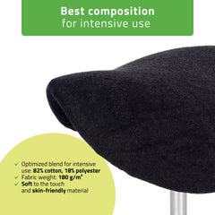 -2-Frotte cover with elastic for stool, black-2