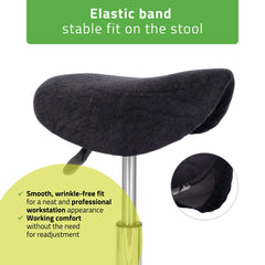 -3-Frotte cover with elastic for stool, black-3