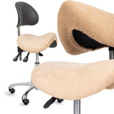 --Frotte cover with elastic for stool, creamy latte-